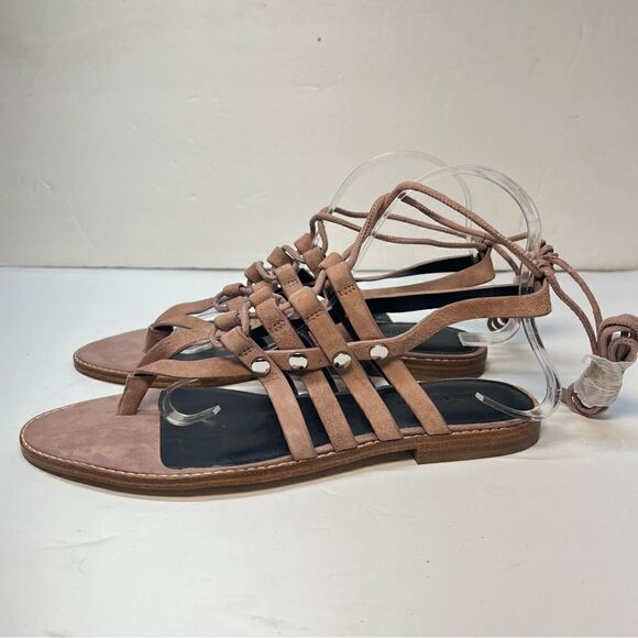 Rebecca Minkoff Womens Evonne Mauve Suede Caged Gladiator Lace Up Sandal 9.5 - Picture 6 of 8